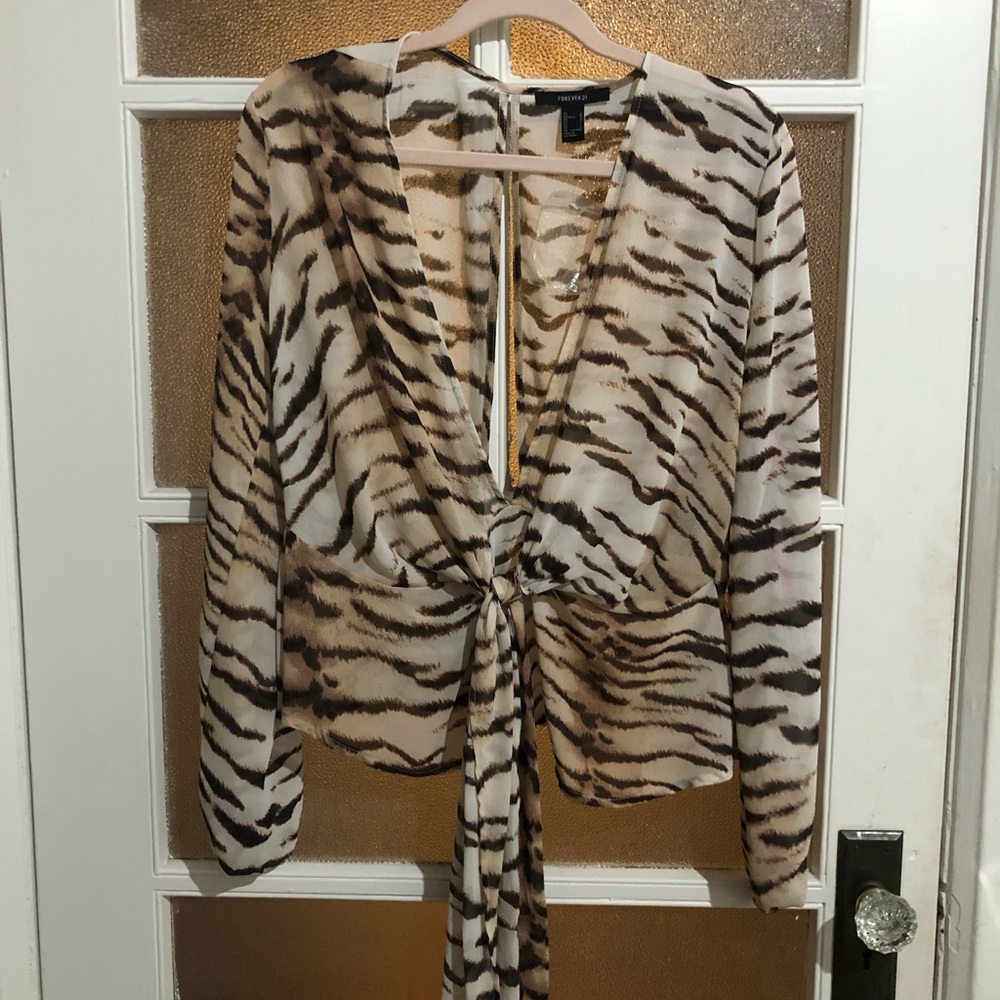 Forever21 Tiger Stripes Top